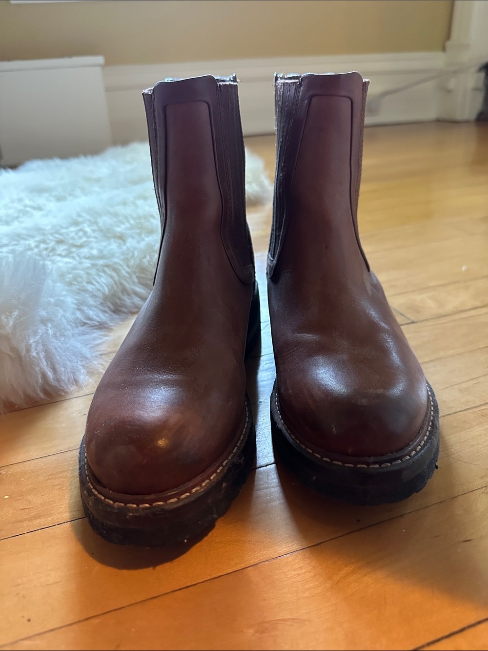 FRYE Brown Leather Chelsea Ankle Boots - Picture 2 of 5